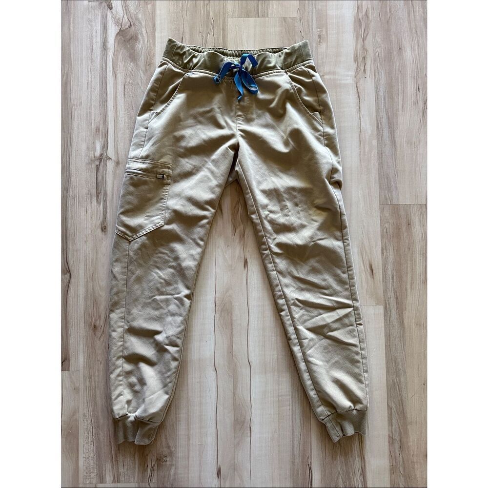 Figs RETIRED COLOR Sand Zamora Scrub Pants with Blue Drawstring